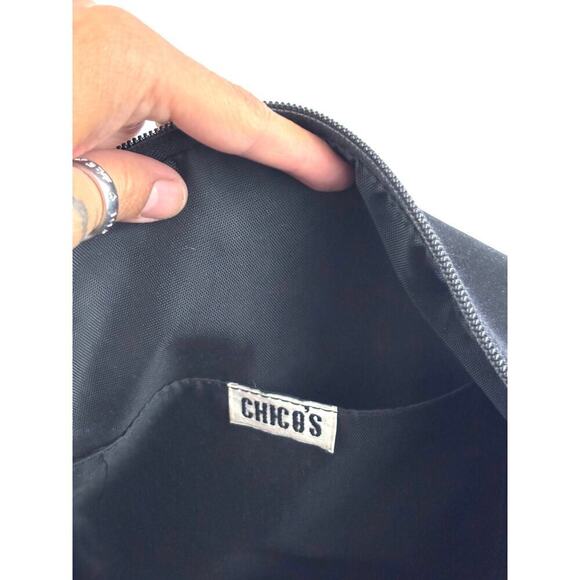 VTG Chico's Nylon Large Black Tote Bag 1990s Y2K - Picture 10 of 16